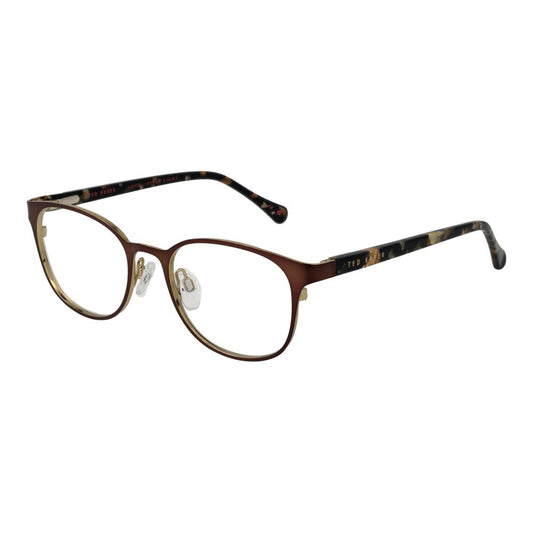 Ted Baker Brown Women Glasses Frame with acetate full-rim butterfly style, demo lenses, and branded case included.