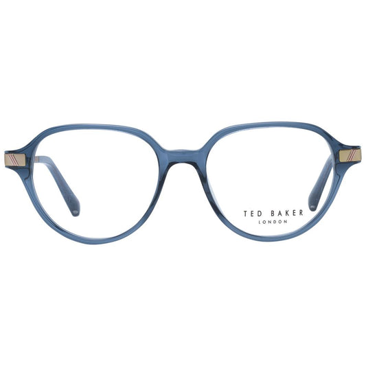 Ted Baker Gray Women Glasses Frame, full-rim round style, grey metal frame, demo plastic lenses, 48-16-135 size, with branded case.
