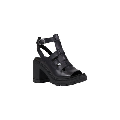 Timberland Black Leather Platform Sandals