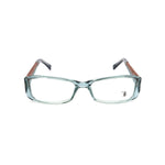 Front view of Tod's Turquoise Acetate Frames, bold turquoise glasses for women with dimensions 53/16/135 mm.
