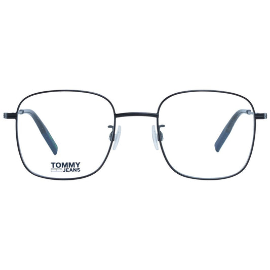 Tommy Hilfiger Black Unisex Glasses Frame, full-rim square style, metal & plastic frame, black color, lenses width 49 size 49-21-145.