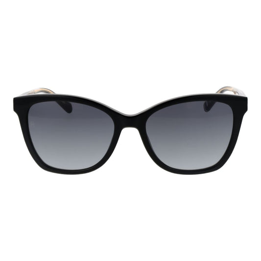 Tommy Hilfiger Black Women Sunglass, black acetate full-rim frame, grey plastic lenses, 100% UVA & UVB protection.
