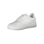 Tommy Hilfiger White Polyester Sneaker with 4 cm wedge and laces, sports footwear, featuring logo.