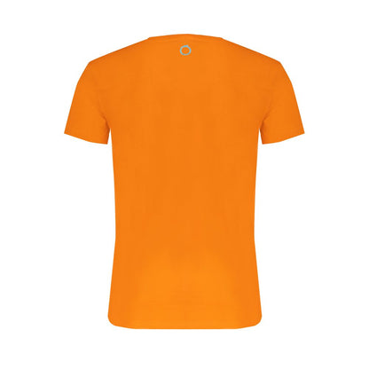 Trussardi Orange Cotton T-Shirt with short sleeves, crew neck, and logo print.