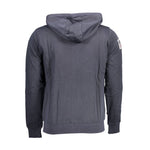U.S. POLO ASSN. "Blue Cotton Men Sweater with Embroidered Zip and Pockets"