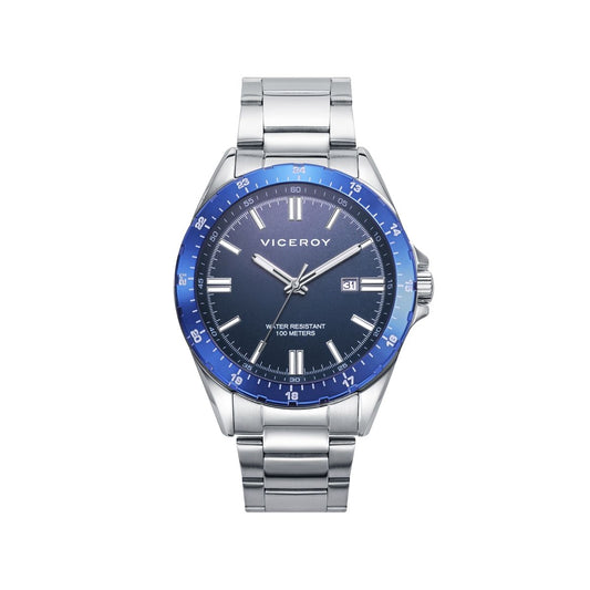 VICEROY Mod. 401295-33 gent's watch with quartz movement, analog dial, and 10 ATM water resistance, featuring 43mm case and calendar.