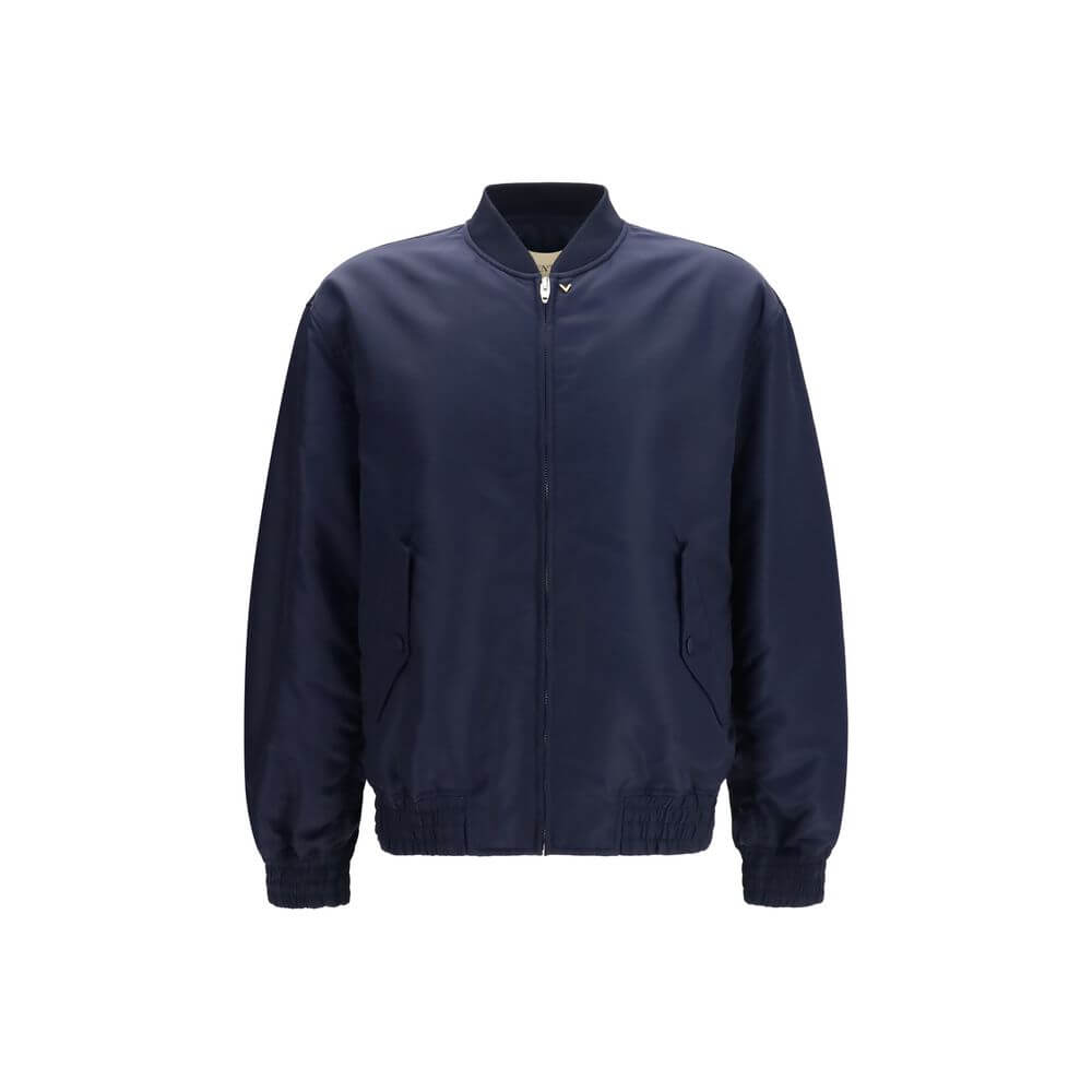 Valentino Blue Polyamide Bomber