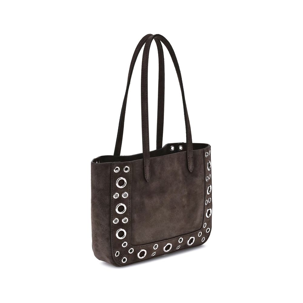 Front view with bag zipped and handles upright.