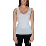 Vero Moda White Viscose Tank Top for Women - Spring/Summer Collection, 95% Viscose, 5% Elastene