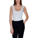 Vero Moda White Viscose Tank Top for women, spring/summer collection, with lace straps, 95% viscose 5% elastene, stylish and comfortable
