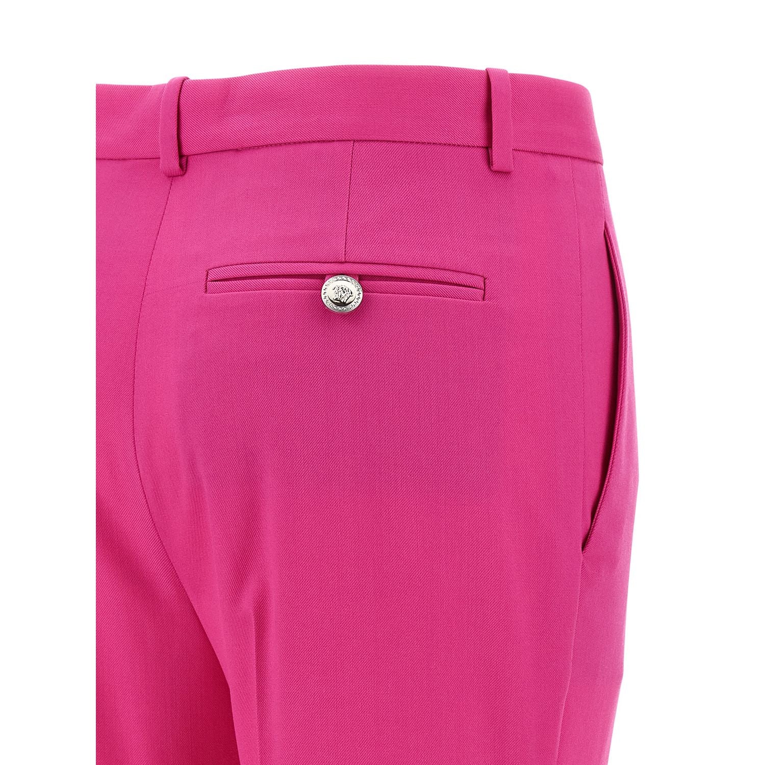 Versace Fuchsia Virgin Wool Flared Pants