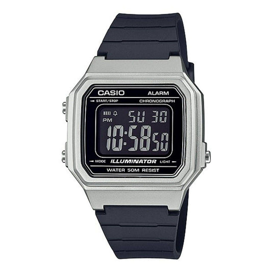 CASIO TIMELESS COLLECTION Mod. SPORT ILLUMINATOR WR 50M, ALARM, CHRONOGRAPH - SILVER - METAL SERIE