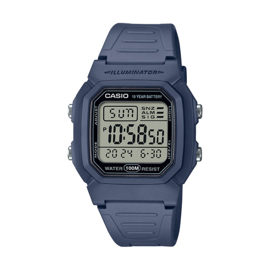 CASIO TIMELESS COLLECTION Mod. DIVER - DOUBLE TIME. ALARM. CHRONOGRAPH - 10 Year Battery - BLUE AVIO W-800H-2AVES