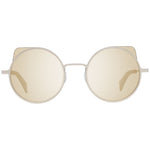 Yohji Yamamoto Gray Men Sunglass with gold mirrored round lenses, gunmetal frame, 100% UVA & UVB protection, fashion-forward eyewear.