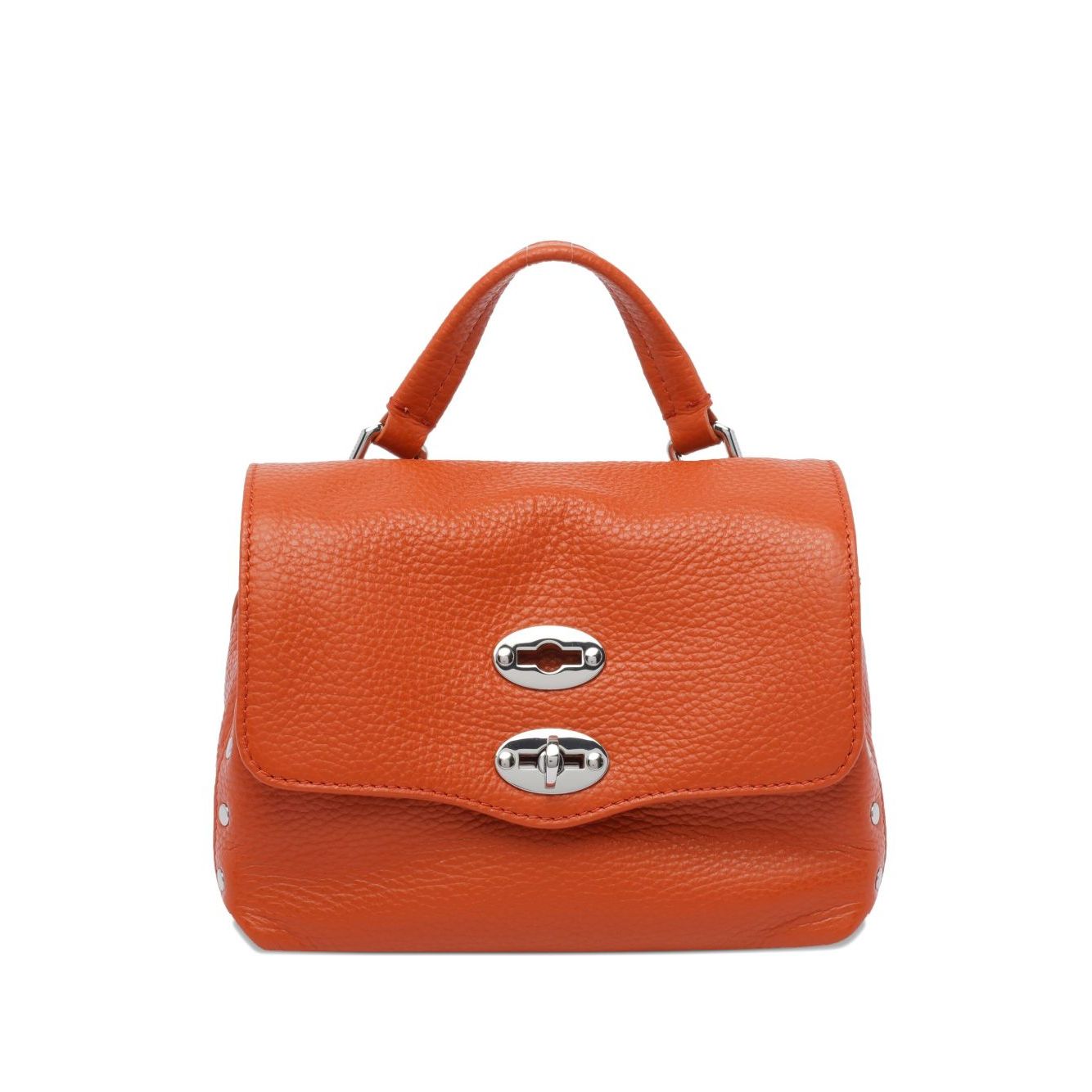 Front view with bag zipped and handles upright.