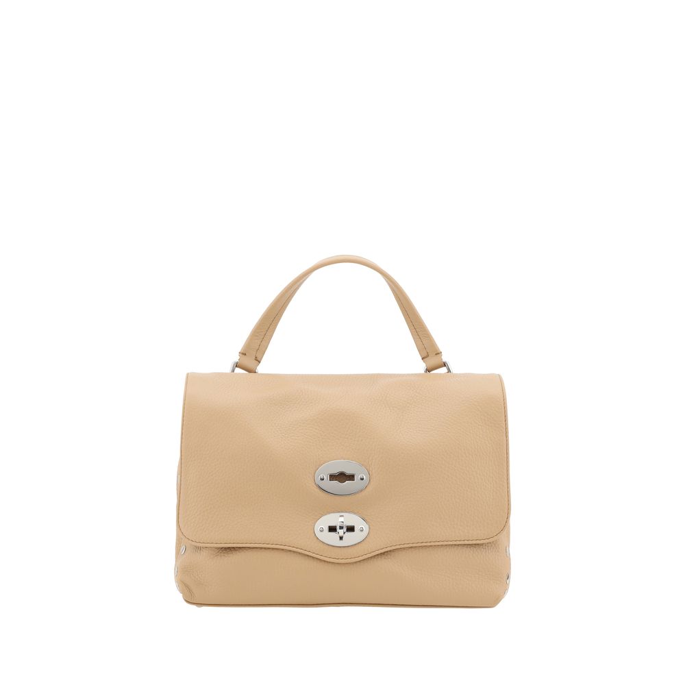 Zanellato Postina Daily Shoulder Bag in brown leather with swivel hook closure, flat top handle, and adjustable shoulder strap.