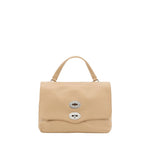 Zanellato Postina Daily Shoulder Bag in brown leather with swivel hook closure, flat top handle, and adjustable shoulder strap.
