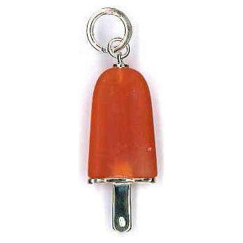 AMBROSINI JEWELS - PENDENTE ARGENTO 925° ghiacciolo finitura bianca pietra arancio medio (29.5x13 mm) PENDANT